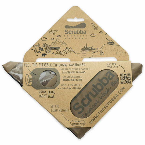 Scrubba Tactical Wash Bag - Portable Washing Machine in Coyote Brown Scrubba by Calibre8