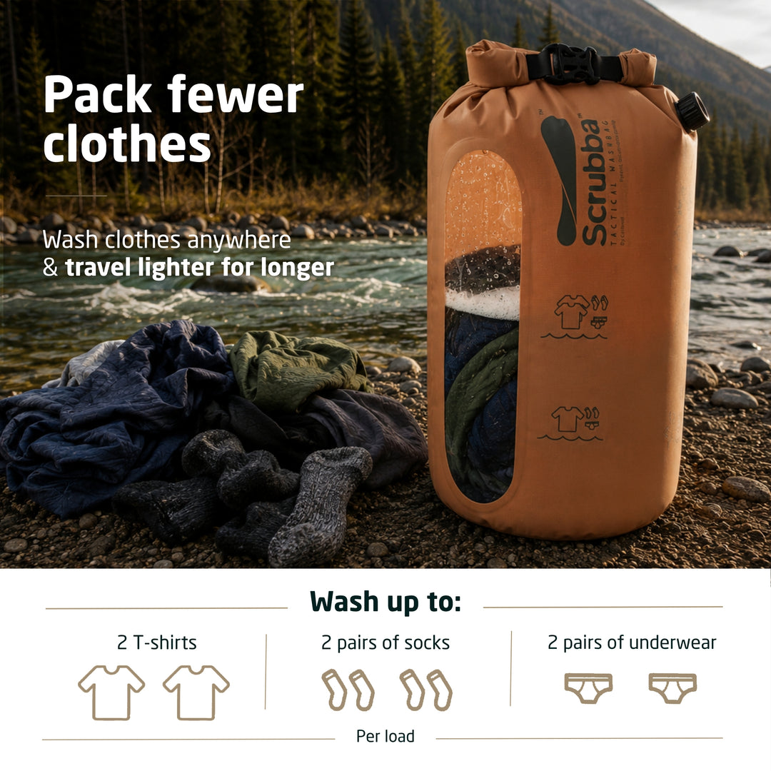 Scrubba tactical wash bag - portable washing machine for the field