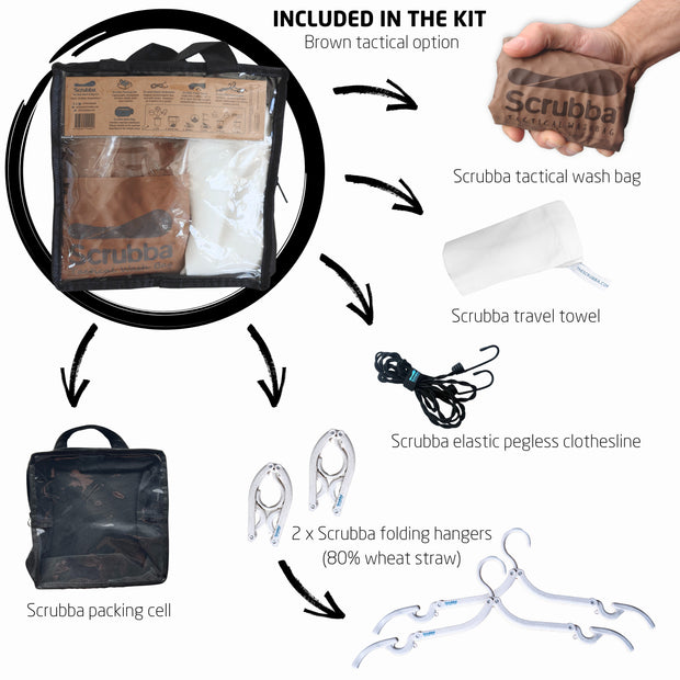 Scrubba wash & dry kit: Ships Free - A Portable washing machine and drying kit for travel and camping