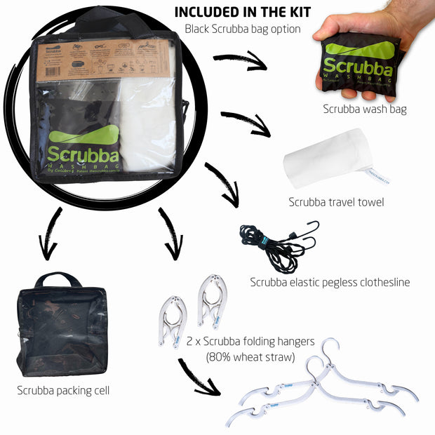 Scrubba wash & dry kit: Ships Free - A Portable washing machine and drying kit for travel and camping