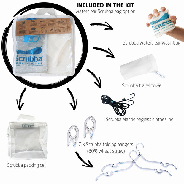 Scrubba wash & dry kit: Ships Free - A Portable washing machine and drying kit for travel and camping
