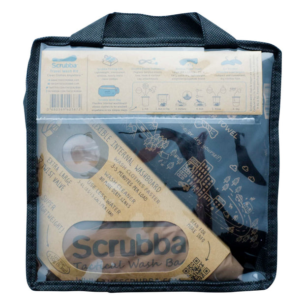Scrubba Tactical Wash & Dry Kit - Portable Washing Machine with drying tools